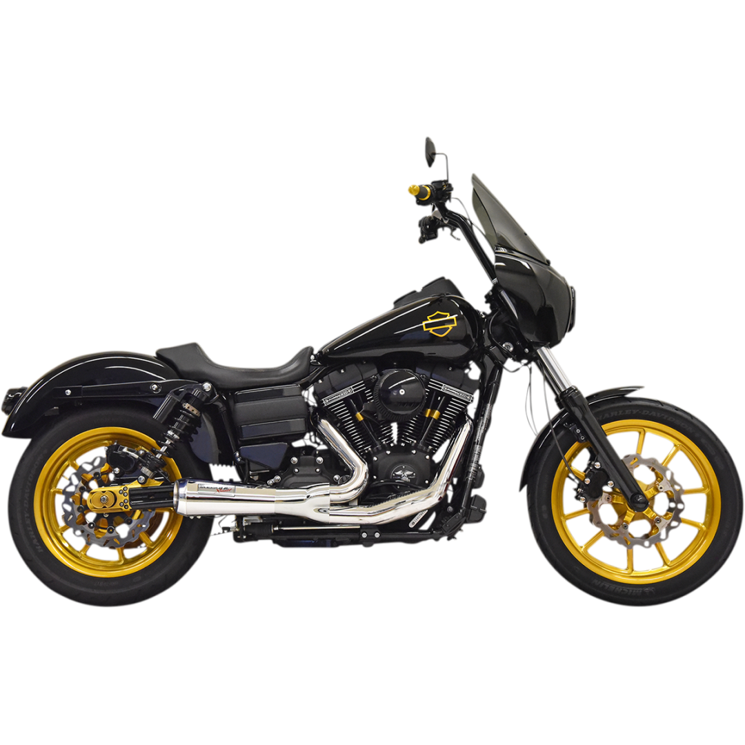 The Ripper Short Road Rage 2-Into-1 Exhaust System 2006-2017 Dyna, Chrome