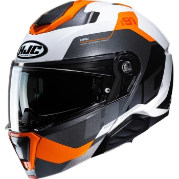 HJC_i91_Helmet_Medium_Carst_Grey_with_Orange