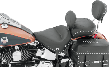 Wide Touring Solo Seat Chrome Studded with Driver Backrest