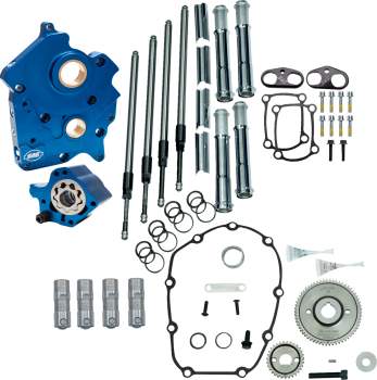 Gear Drive Cam Chest Kit without Cam with Chrome Pushrod Tubes for Water Cooled