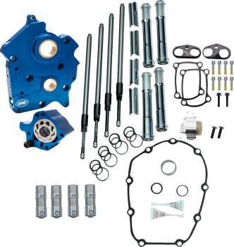 Chain Drive Cam Chest Kit without Cam with Chrome Pushrod Tubes and Chain Tensioner for Water Cooled