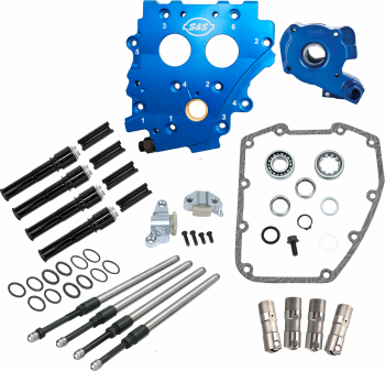 Chain Drive Cam Chest Kit without Cam with Black Pushrod Tubes for Oil Cooled and Chain Tensioner