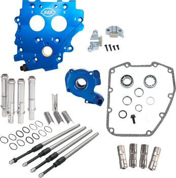 Chain Drive Cam Chest Kit without Cam with Chrome Pushrod Tubes for Oil Cooled and Chain Tensioner