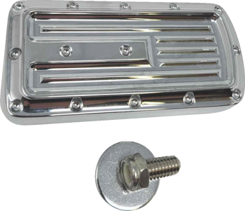 COVINGTONS_Dimpled_Brake_Pedal_Pad_2018-2023_Softail_Chrome