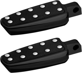 Male Mount Driver/Passenger Banana Board Footpegs with Rivets