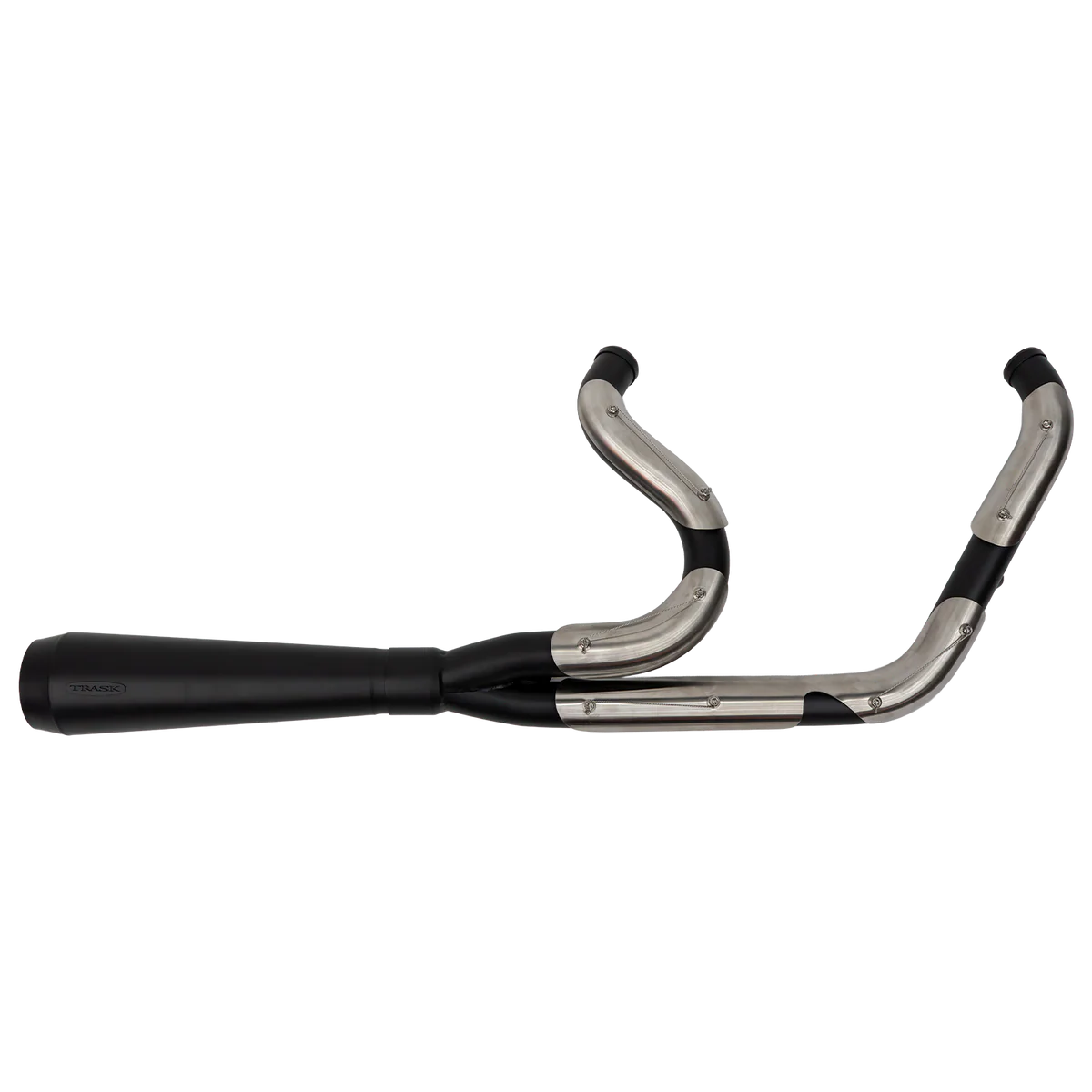 trask_assault_2-into-1_exhaust_system_2023_5-m8_bagger_gen_2_black_with_stainless_shields