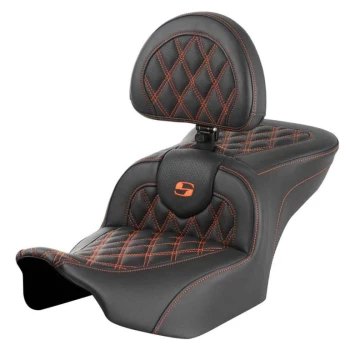 saddlemen_roadsofa_ls_seat_with_backrest_2024-road-street_glide_black_with_orange_lattice_stitch