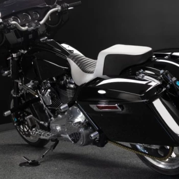 original_garage_moto_rear_crash_bar_2014-2025_bagger_black_aluminum_sliders