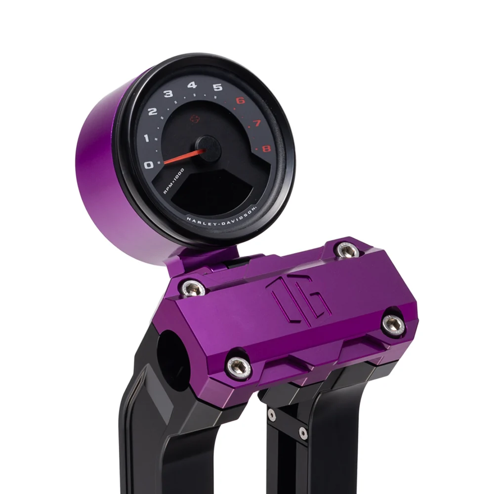 original_garage_moto_single_billet_gauge_pod_rear_mount_purple