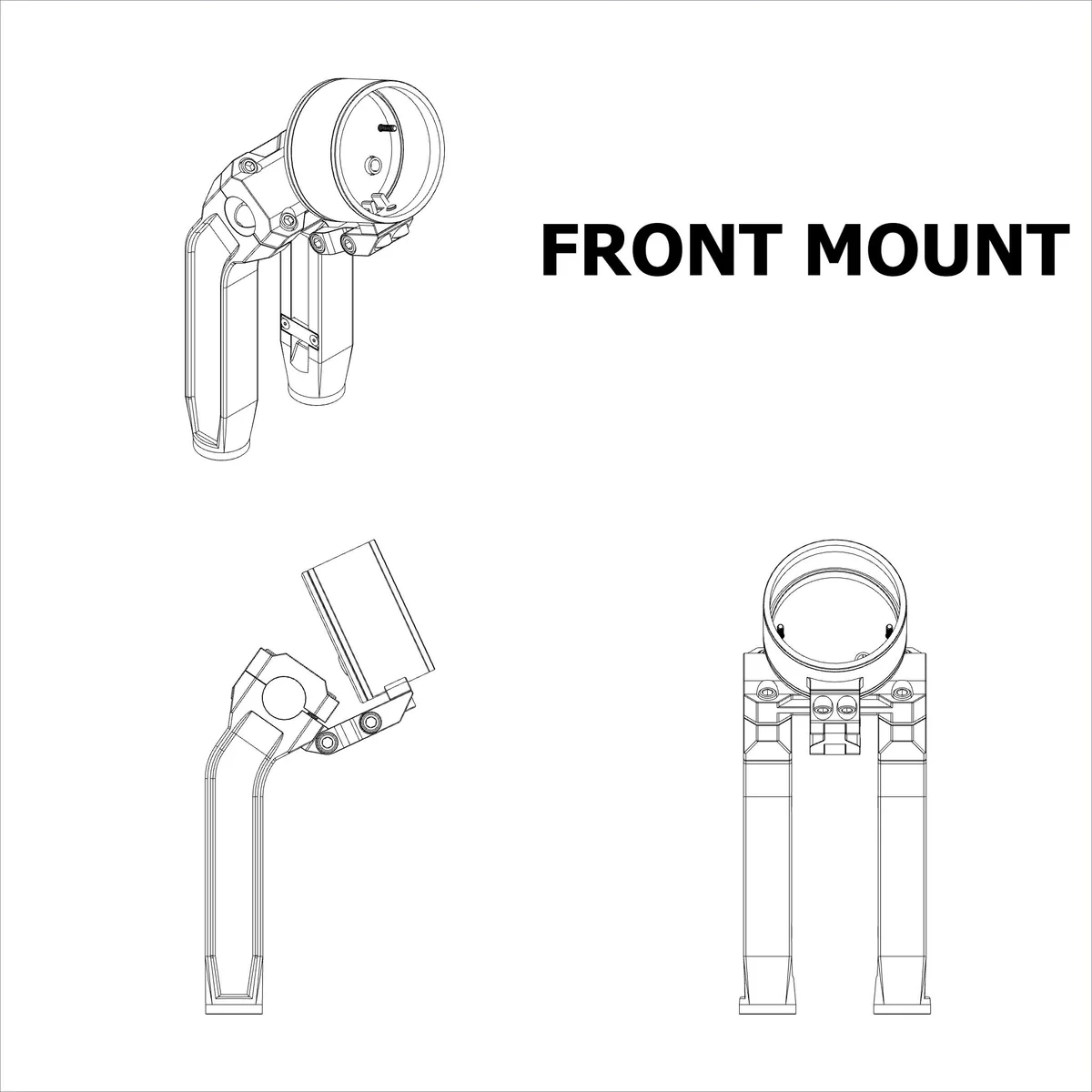 ORIGINAL_GARAGE_MOTO_Single_Billet_Gauge_Pod_Front_Mount_Blue