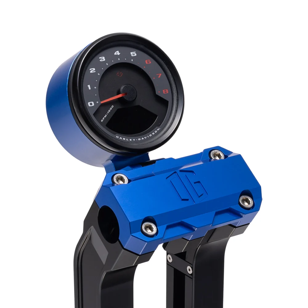 original_garage_moto_single_billet_gauge_pod_rear_mount_blue