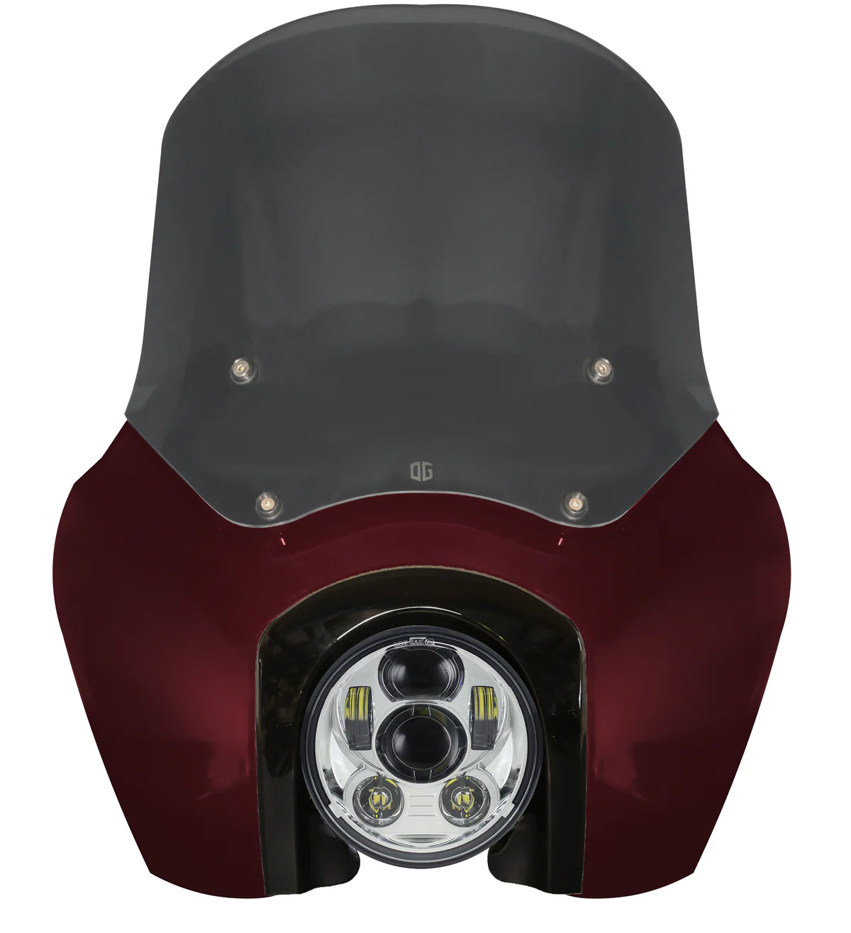 ORIGINAL_GARAGE_MOTO_Midnight_Crimson_Softail_Low_Rider_S_Complete_T-Sport_Fairing_Kit_2020-Low_Rider_S_5_75_OG_Projector_LED_Headlight_with_Chrome_Bucket_12_Clear_Windshield