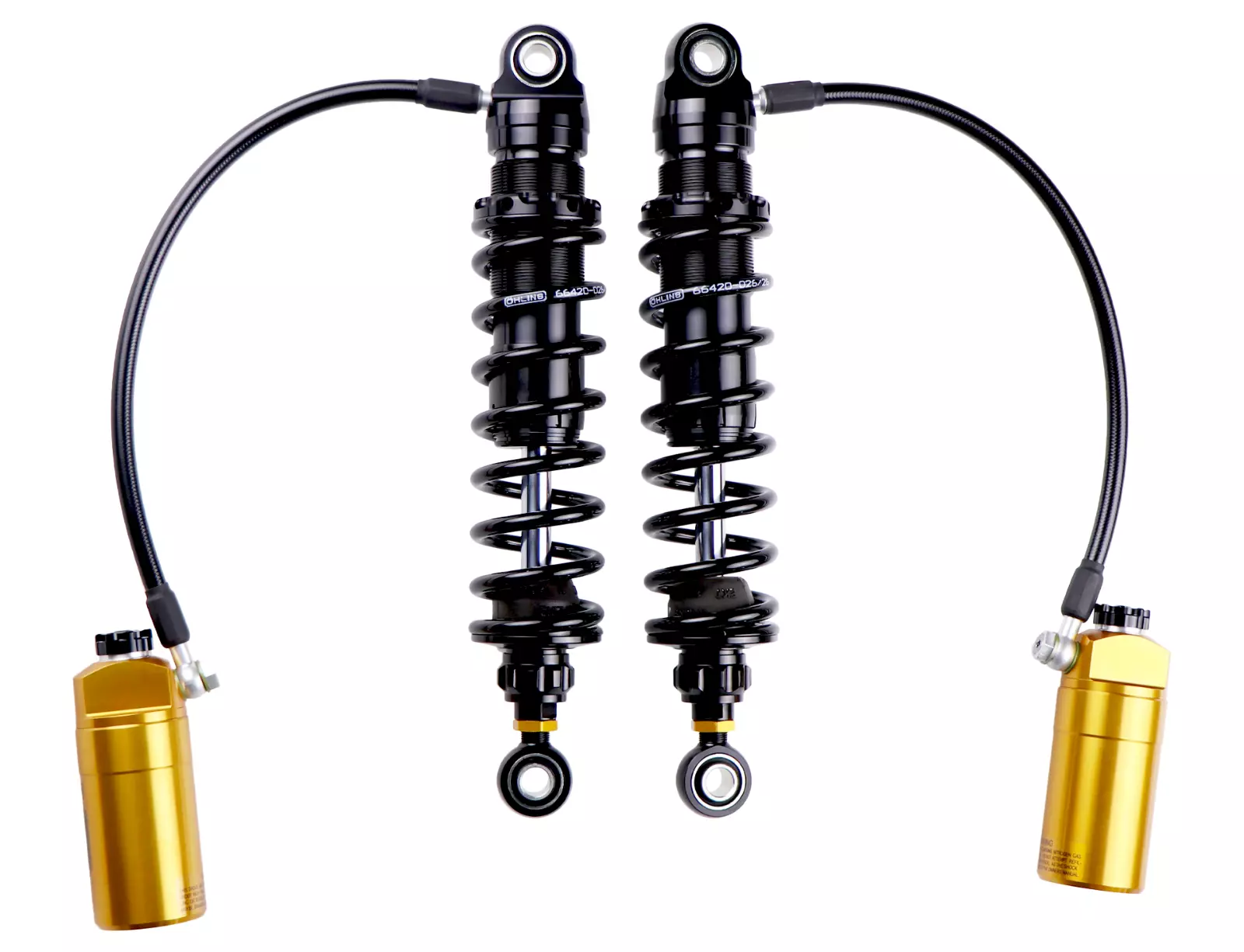 HD 779 Fully Adj. 13" Blackline Twin Shocks with Remote Reservoirs and Mounts